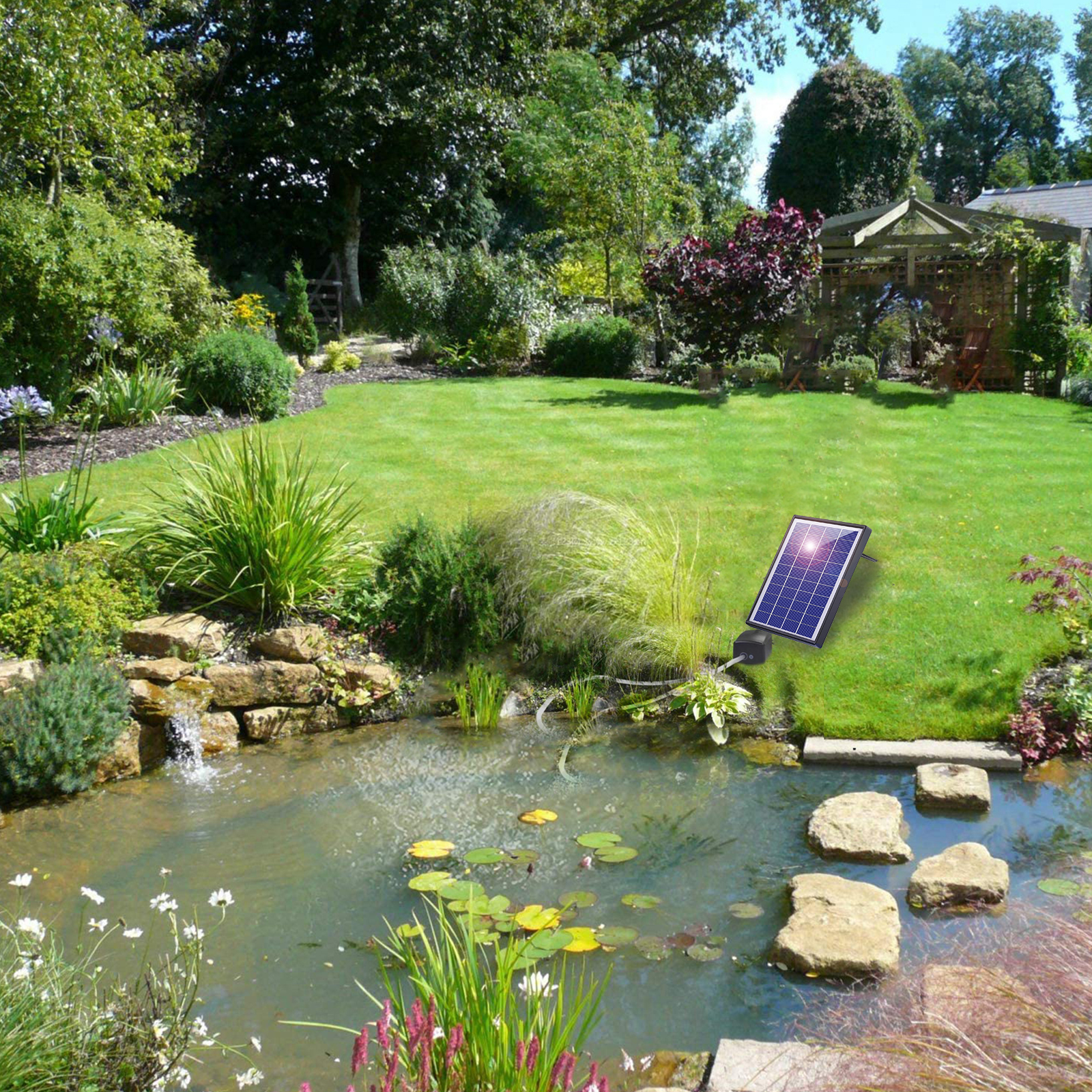 Oxygenation pump, Pool Pond Pump Aerator With Bubble Stones Fish Aerator Air Pump Pool Fish With Pipe 2 6w Solar Pump Solar Pump Fish Ntbl Siuke Solinder