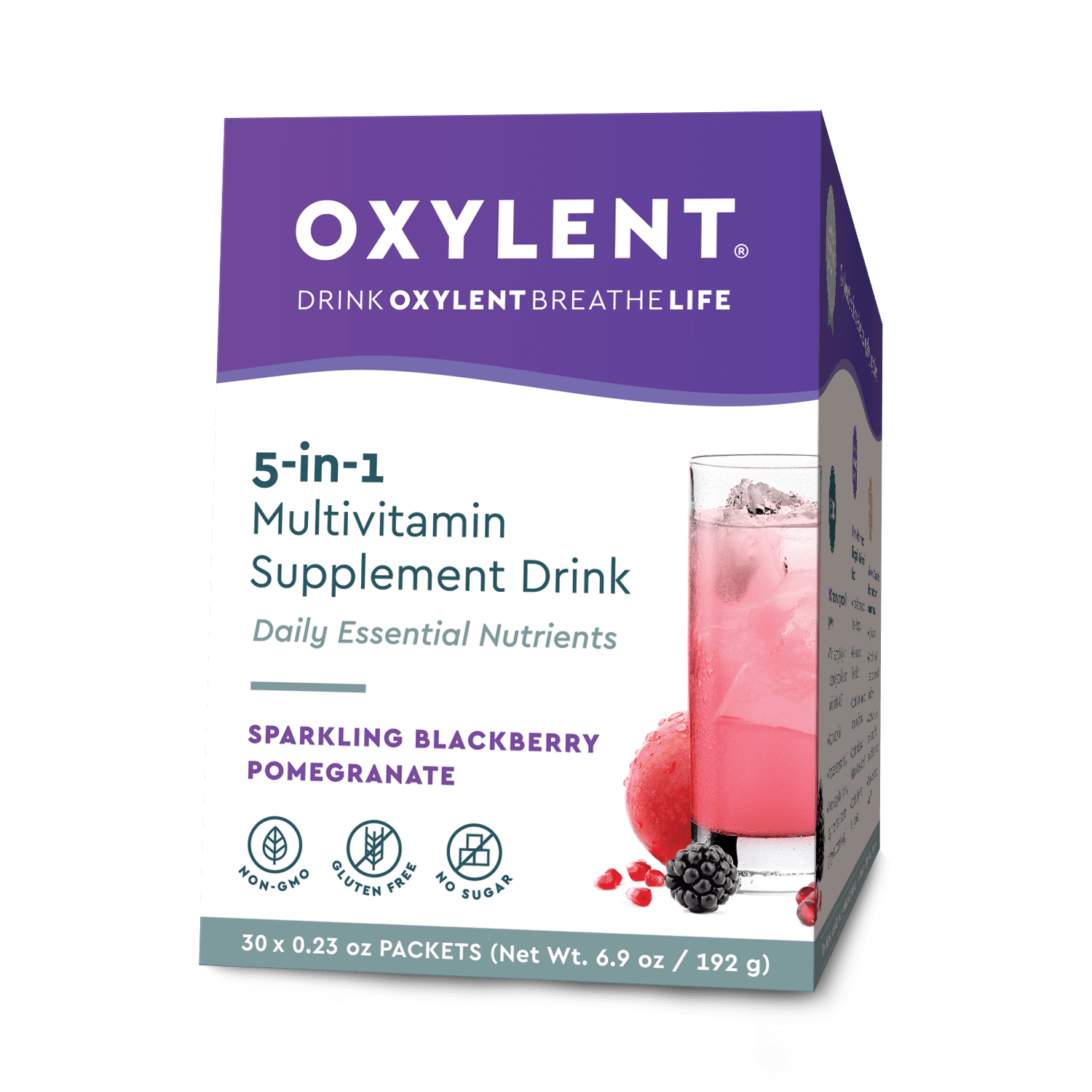 Oxylent Mulitvitamin Drink Packets, Sparkling Blackberry Pomegranate
