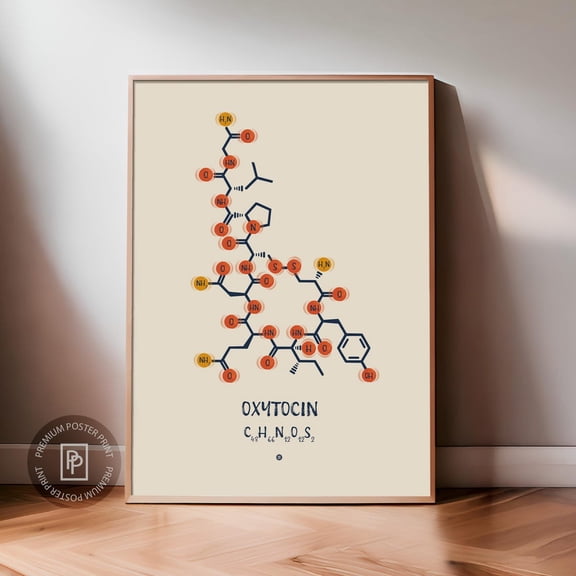 Oxytocin Molecule Happy Chemical Wall Art