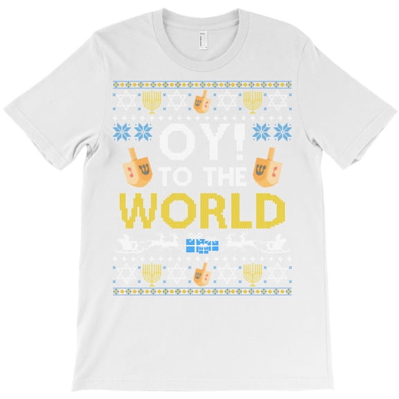 Oy to The World Dreidel Jew Funny Hanukkah Sweater Christmas Themed Holiday - Comfortable Fit G34225 Unisex T-Shirt, Up to Size 5XL