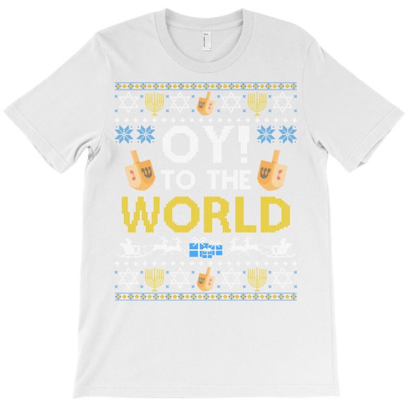 Oy to The World Dreidel Jew Funny Hanukkah Sweater Christmas Themed Holiday - Unique Gift Tee G34220 Unisex T-Shirt, Up to Size 5XL