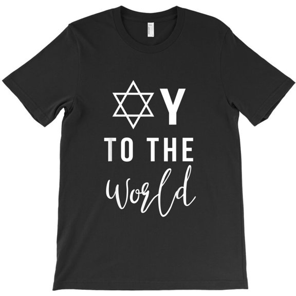 Oy to The World Funny Hanukkah Holiday Themed Jewish Graphic Design G33217 Unisex T-Shirt, Up to Size 5XL