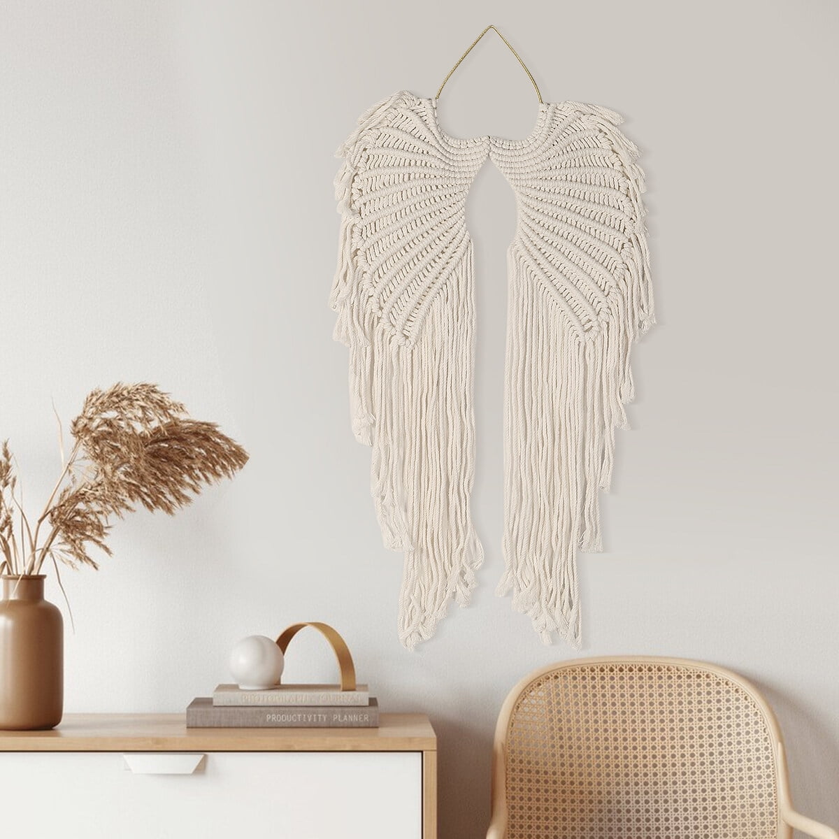 Oyajia Angel Wings Wall Hanging Decor Hanging Tapestry Handmade Woven