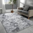 thumbnail image 1 of Oyajia Area Rugs Fluffy, Machine Washable Soft Furry Area Rugs, Rubber Backing, for Baby Nursery, Bedroom, Living Room, 5x8ft, Light Gray, 1 of 8