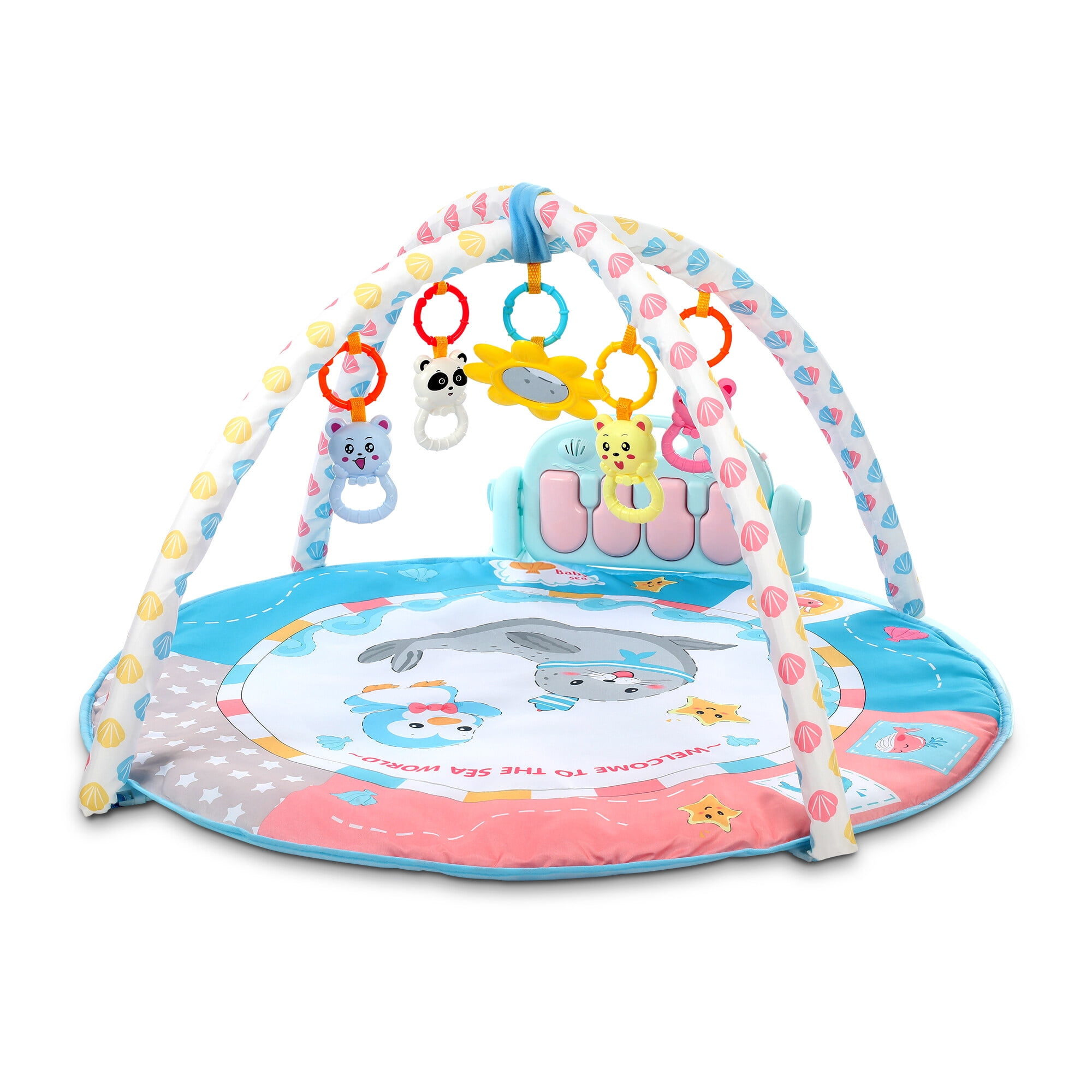 Oyajia Baby Play Mat, 5 in 1 Thick Plush Large Baby Gyms Play Mats