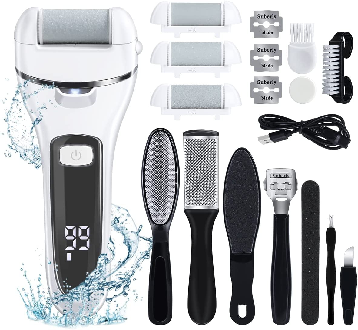 Oyajia Electric Foot Callus Remover Kit, Rechargeable callous removers