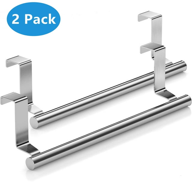Oyajia Over Towel Rack Bar Holders, Universal Fit, For Cupboard Doors, Pack of 2