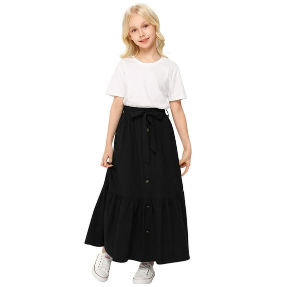 Oyang Girls Casual Summer Holiday Midi Skirt for 3-12Y