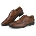 thumbnail image 1 of Oyang Men's Dress Shoes, Oxford Shoes, Leather Stylish Lace-up Wingtip Brogues, Business Casual Formal Derby Shoes, 1 of 9