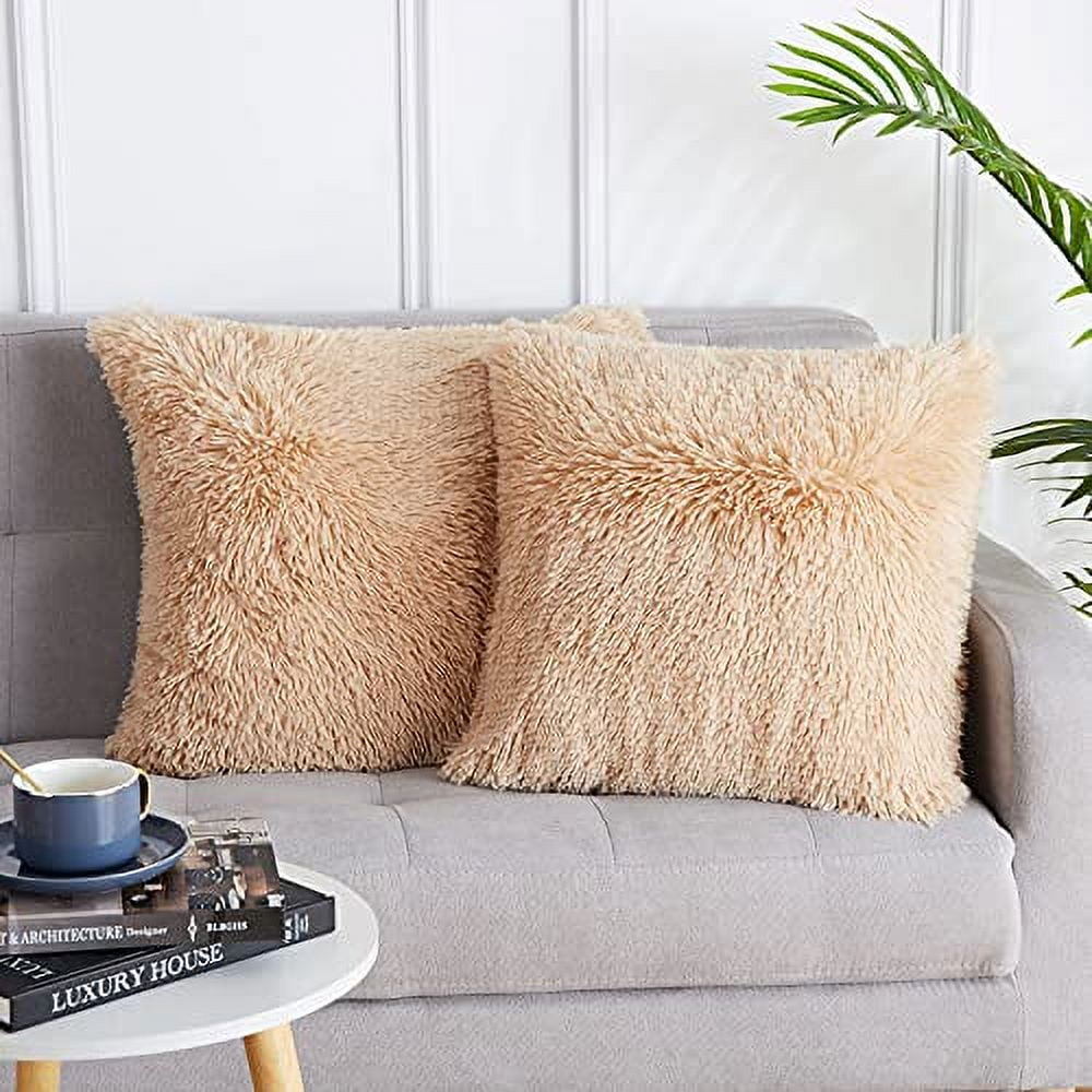 Shaggy top pillow covers