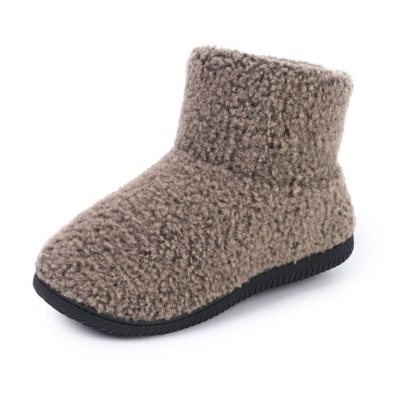 Oyang Winter Boots for Women, Memory Foam Ankle Booties House Shoes, Rubber Sole Indoor Outdoor