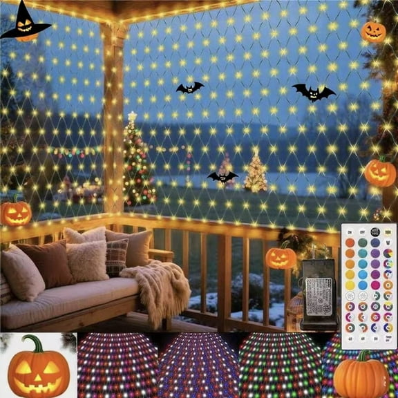Oycbuzo 240LED Color Changing Net Lights, Waterproof Christmas Mesh Lights for Parties, Holidays, Garden