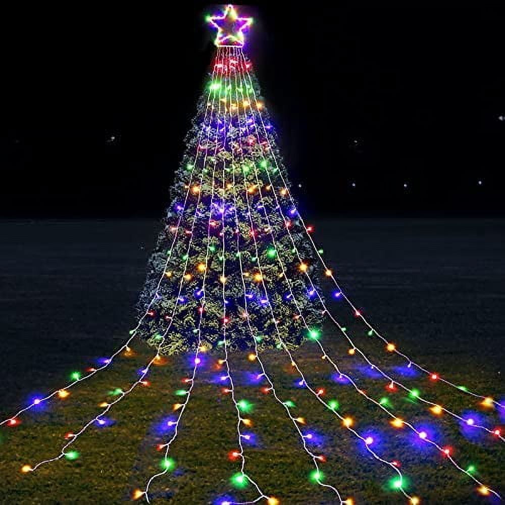 Oycbuzo Colorful LED Outdoor Christmas Star String Lights 13FT Hanging