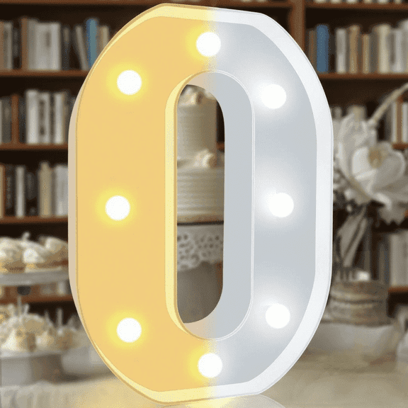 Oycbuzo Decorative LED Color-Changing Digital Lights, White Color-Changing Light Beads Alphanumeric Light Sign, Battery-Powered Digital Lights for Parties, Holidays, Weddings, and Anniversaries.