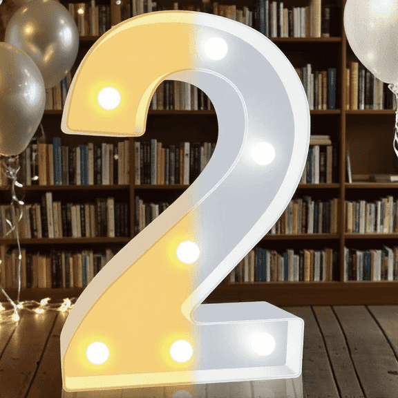 Oycbuzo Decorative LED Color-Changing Digital Lights, White Color-Changing Light Beads Alphanumeric Light Sign, Battery-Powered Digital Lights for Parties, Holidays, Weddings, and Anniversaries.