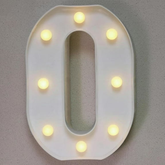 Oycbuzo Decorative LED Illuminated Numeric,White Plastic Caption Numeric Lights Sign Party Holiday Wedding Decoration Battery Operated Numbers