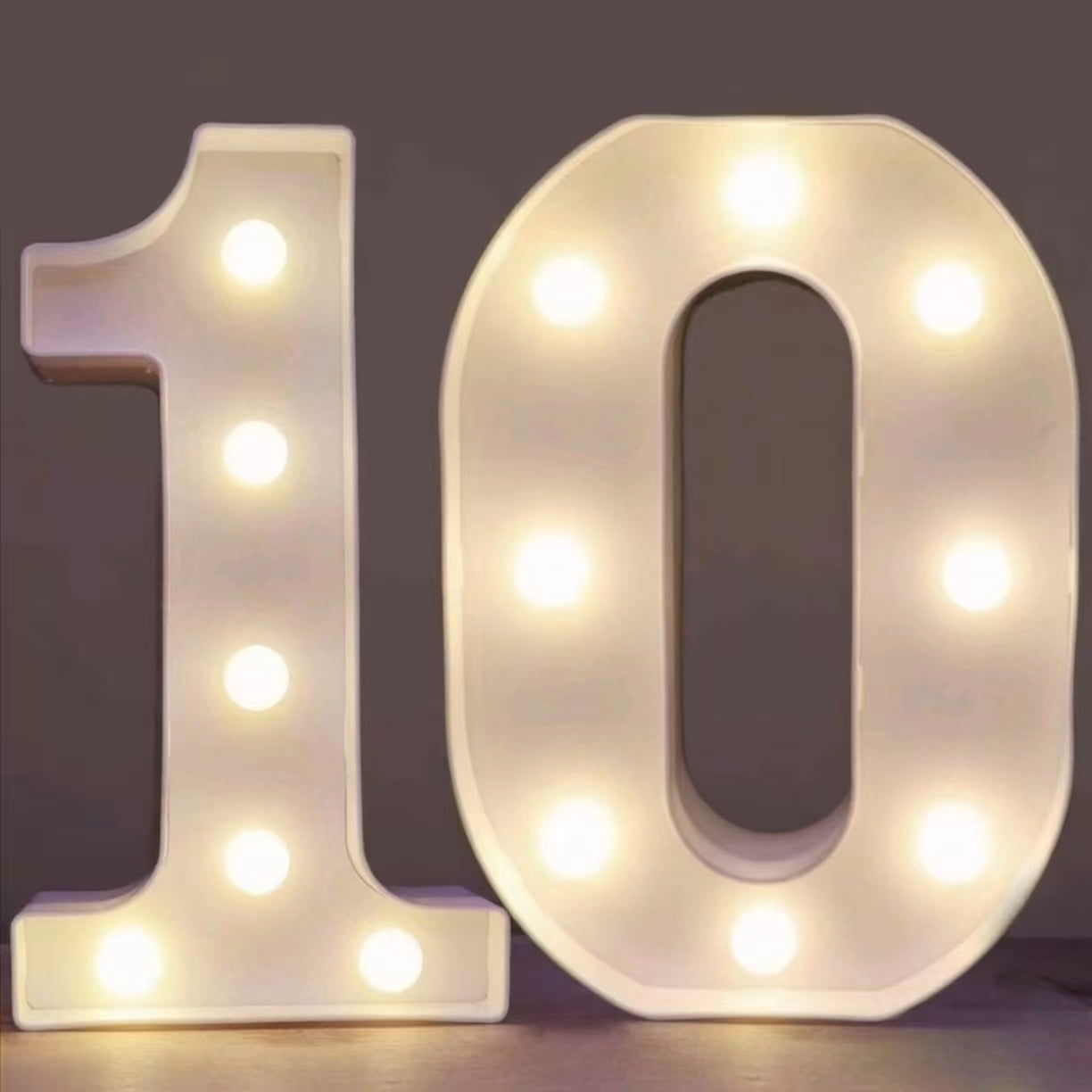 Oycbuzo Decorative LED Illuminated Numeric,White Plastic Caption ...