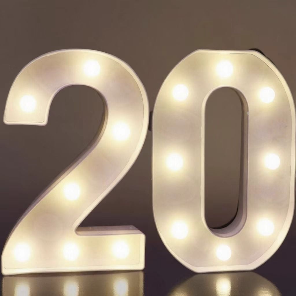 Oycbuzo Decorative LED Illuminated Numeric,White Plastic Caption ...