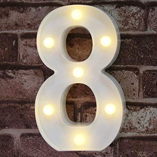 Oycbuzo Decorative LED Illuminated Numeric,White Plastic Caption ...