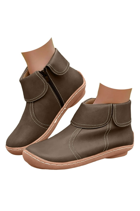 Ankle Boots for Women Wide Width Ankle Booties Combat Boots Non Slip Slouch Short Work Boots