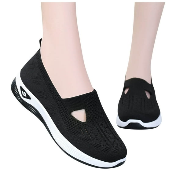 Oyedens Athletic Sneakers For Women Breathable Slip On Flats Comfort Sock Shoes Fall Walking Nursing Shoes