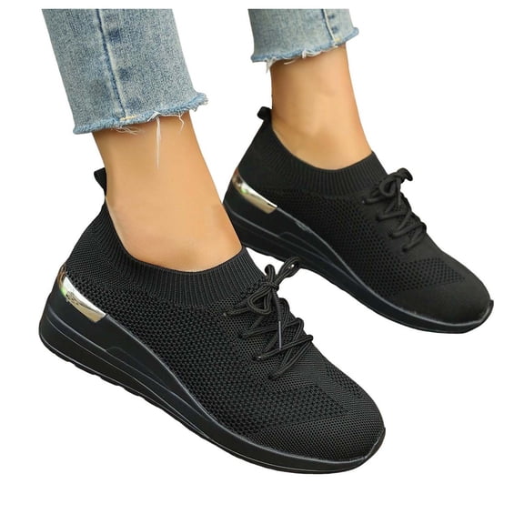 Oyedens Athletic Sneakers For Women Men Unisex Breathable Mesh Wedge Sport Fitness Hiking Tennis Running Shoes