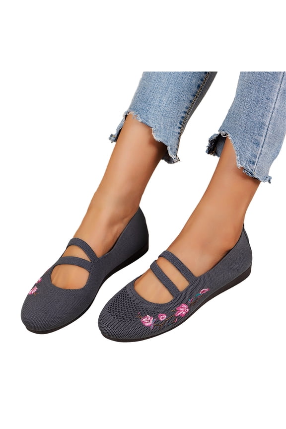 Ballet Flats for Women Fly Woven Embroidered Boho Beach Travel Walking Shoes Slip on Loafers