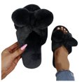 thumbnail image 1 of Oyedens Bowknot Slippers for Women Bowknot Open Toe House Slippers for Woman Memory Foam Home Shoes, 1 of 7