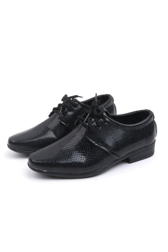 Oyedens Boys Oxford Dress Shoes Classic Formal Leather Lace up Pointed Toe Uniform Fashion Sneakers