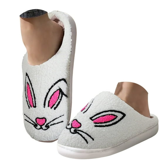 Oyedens Bunny Slippers for Women Girls Cute Animal Rabbit House Slippers Warm Plush Bedroom Slip on