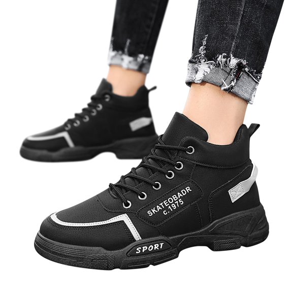 Oyedens Combat Boots for Men Casual Waterproof Non Slip Riding Work Boots High Top Hiking Sneakers