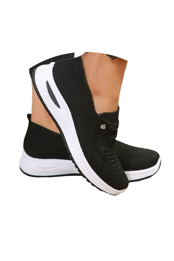 Comfortable Walking Shoes for Women Mesh Platform Slip On Loafers Low Top Fashion Sneakers