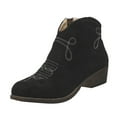 thumbnail image 1 of Oyedens Cowboy Boots for Women Pointed Toe Low Heels Western Cowgirl Boots Wide Calf Ankle Booties, 1 of 6