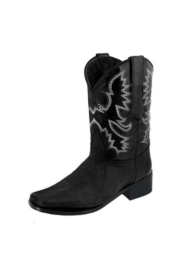 Cowboy Boots for Women Square Toe Wide Mid Calf Western Cowgirl Boots Horse Riding Work Shoes
