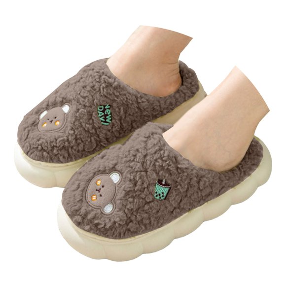 Oyedens Cute Slippers for Women Girls Fuzzy Cloud Memory Foam House Bedroom Slippers Indoor Outdoor