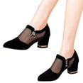 thumbnail image 1 of Oyedens Dress Boots for Women Spring Autumn Black Mesh Pointed Toe High Heels Pumps Ankle Booties, 1 of 8
