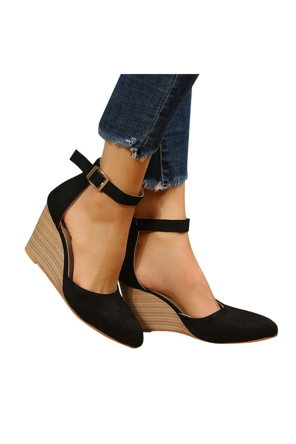 Dress Shoes for Women Ladies Summer Fall Pointed Toe High Heels Ankle Strap Dressy Pump