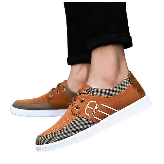 Oyedens Fashion Sneakers For Men Casual Plaid Low Top Canvas Shoes Lace Up Fall Oxford Walking Shoes Work Dress Shoes