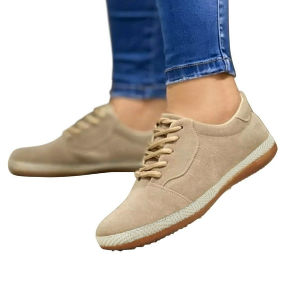 Oyedens Fashion Sneakers for Women Casual Lace Up Low Top Canvas Shoes Work Boots Slip On Loafers Flats