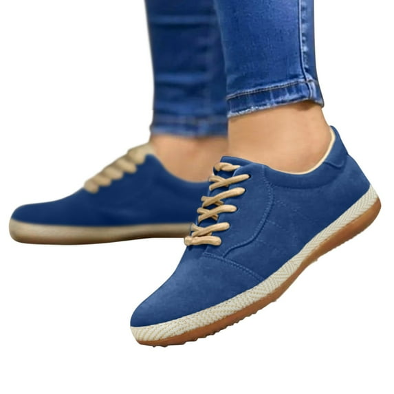 Oyedens Fashion Sneakers for Women Casual Lace Up Low Top Canvas Shoes Work Boots Slip On Loafers Flats