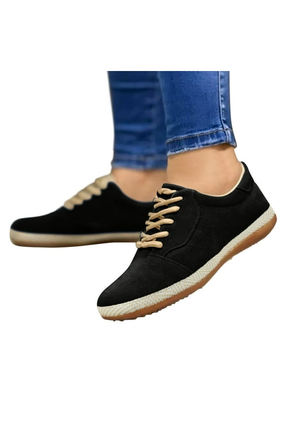 Fashion Sneakers for Women Casual Lace Up Low Top Canvas Shoes Work Boots Slip On Loafers Flats