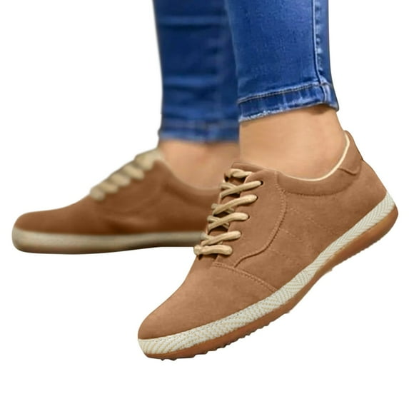 Oyedens Fashion Sneakers for Women Casual Lace Up Low Top Canvas Shoes Work Boots Slip On Loafers Flats