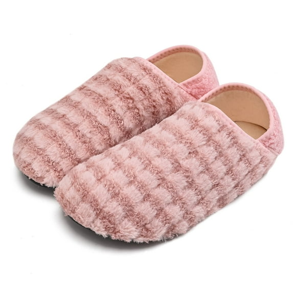 Oyedens Fuzzy House Slippers for Wome Men Indoor Closed Back Barefoot House Shoes Slipper Socks Bedroom Home