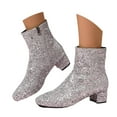 thumbnail image 1 of Oyedens Glitter Ankle Booties for Women Sparkly Sequin High Heels Mid Calf Boots Wedding Xmas Party, 1 of 6