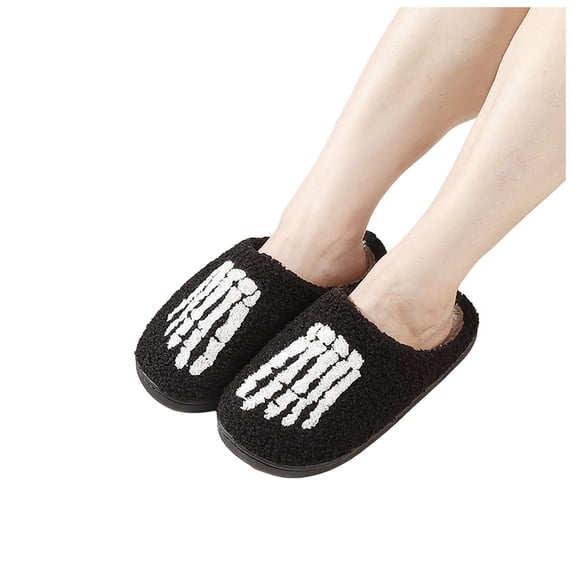 Oyedens Halloween Slippers for Women Men Fuzzy Winter Holiday Slippers House Bedroom Slippers Indoor Outdoor
