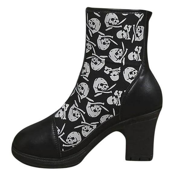 Oyedens High Heels Ankle Boots for Women Skeleton Design Slip on Dress Ankle Booties Party