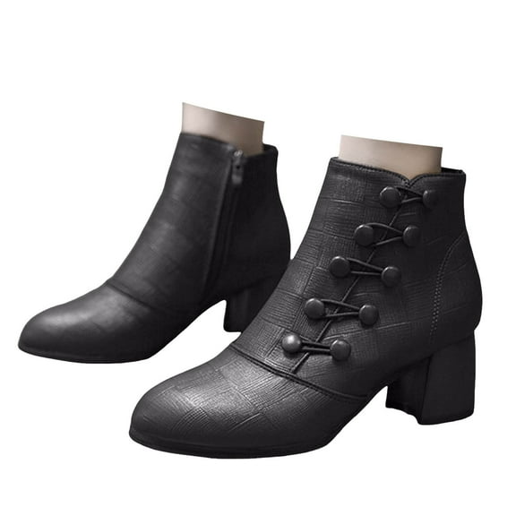 Oyedens High Heels Boots for Women 2024 Fashion Pointy Toe Dress Pump Ankle Booties Short Combat Boots