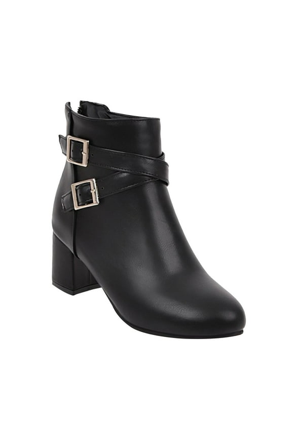 High Heels Dress Boots for Women Fashion Leather Pointed Toe Pumps Ankle Booties Fall