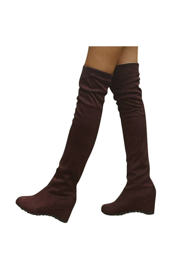 Knee High Boots for Women Fashion Casual Wedge Knee Length Tall Boots Over The Knee Long Boots