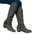 thumbnail image 1 of Oyedens Knee High Cowboy Boots for Women Boho Vintage Wide Mid Calf Cowgirl Riding Tall Boots, 1 of 4